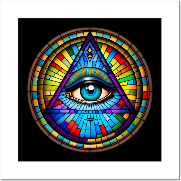 All Seeing Stained Glass Eye Wall Art by Fuggity